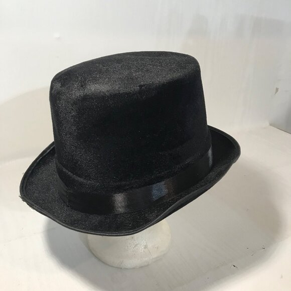 Halloween Hats Brown Western Cowboy Fringe Black Velvet Top Hat Set - Picture 9 of 13